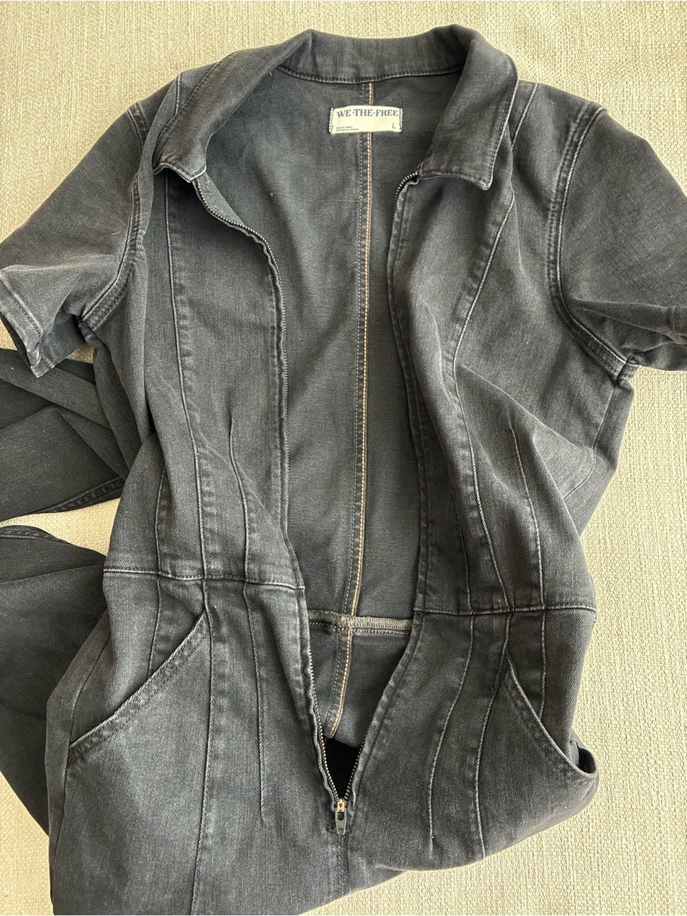 Free People Jumpsuit Women’s Large We The Free Jayde Flare Jumpsuit Black - Picture 7 of 16